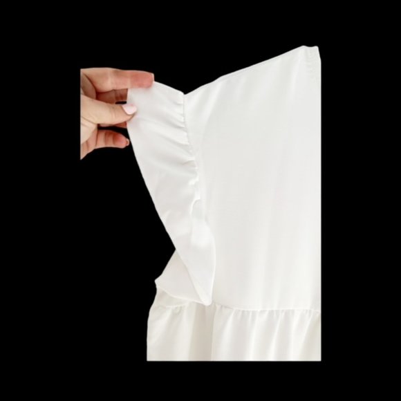 SHEIN VCAY Color Block XL NWOT Flounce Sleeve High Waist Dress CUTE! - Picture 4 of 9